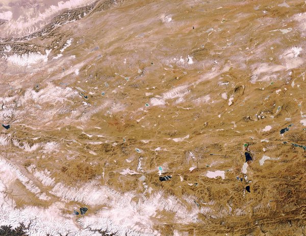 Фотографії космосу. Плато Тибету. Фото: esa.int Фотографії космосу. Плато Тибету.