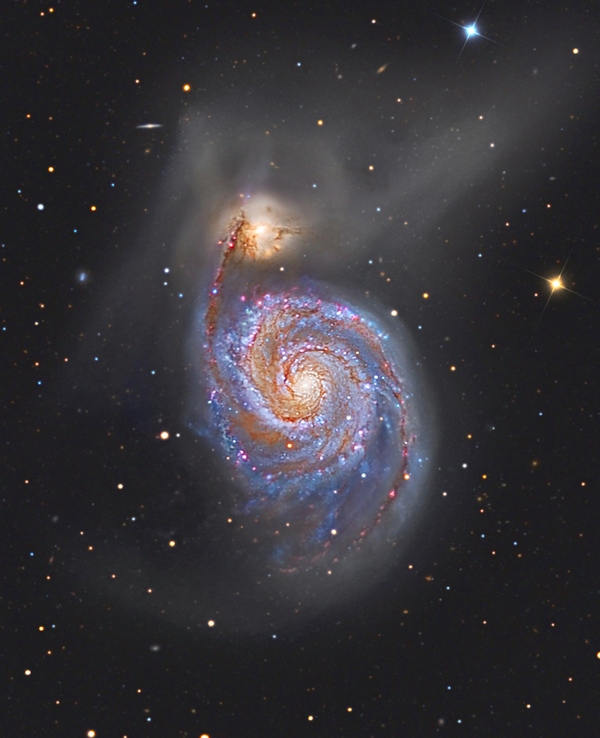 Фотографіі космосу. M51 — галактика «Вир». Фото: MarcoBurali/osservatoriomtm.it Фотографіі космосу. M51 — галактика «Вир». Фото: MarcoBurali/osservatoriomtm.it