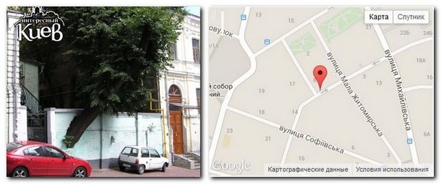 Відправна точка екскурсії Секретний Київ. Фотоколаж: interesniy.kiev.ua, maps.google.com.ua Відправна точка екскурсії Секретний Київ. Фотоколаж: interesniy.kiev.ua, maps.google.com.ua