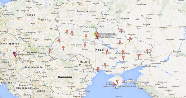 На карту нанесли «страйк-місця»