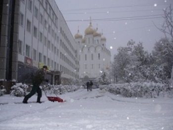 В российском городе выпала месячная норма снега
