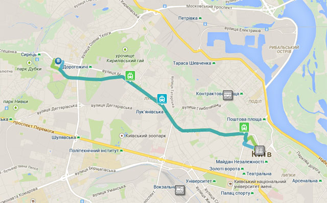 За движением киевского городского транспорта можно следить онлайн