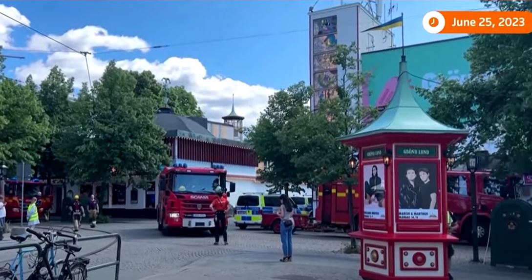 Один человек погиб и несколько пострадали в результате падения с американских горок в Швеции